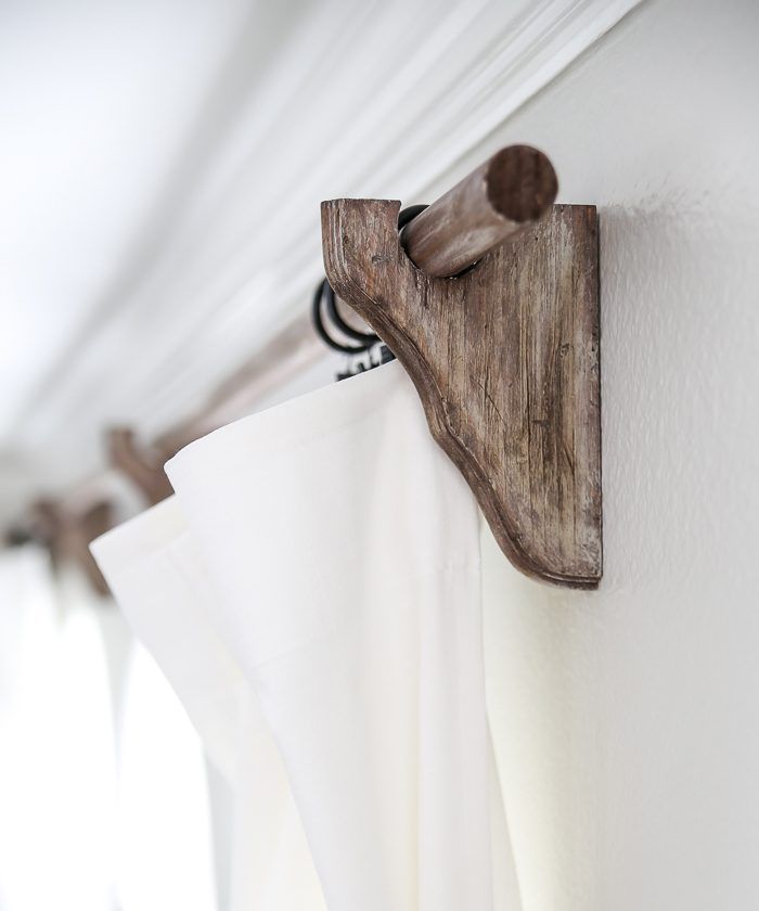 barras de madera para cortinas