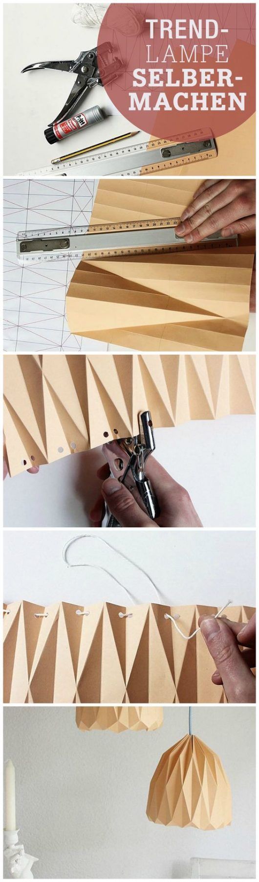 Cómo hacer una pantalla de lámpara de origami