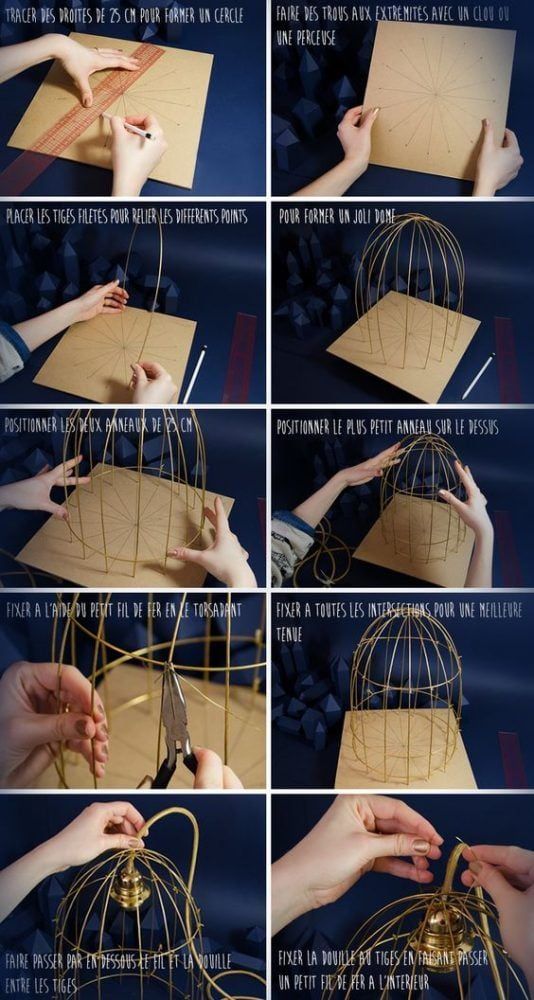 Como hacer una lámpara con aspecto de jaula