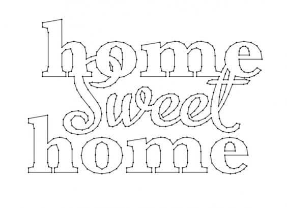 Patrón Home sweet home para cuadros con hilos