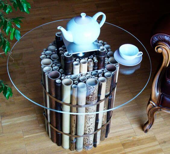 Bambú para decorar una mesa