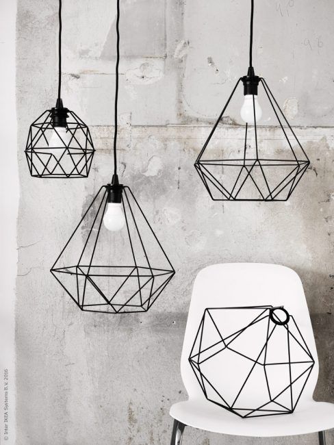 Lámparas con estructura geométrica